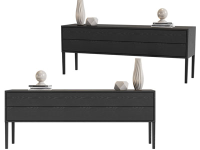 现代黑色电视柜