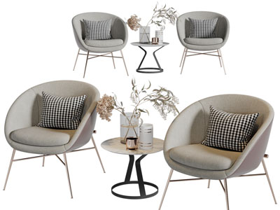 现代轻奢休闲椅子边几