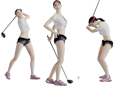 打高尔夫的女人