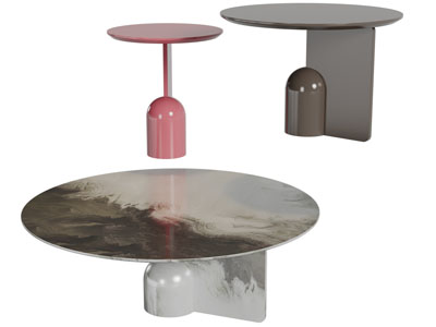 现代圆形茶几边几3d模型 现代圆形茶几边几