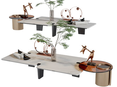 现代大理石茶几3d模型 现代大理石茶几