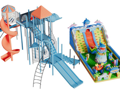 现代大型滑滑梯游乐设备3d模型 现代大型滑滑梯游乐设备