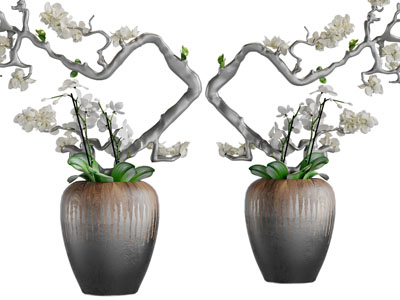 中式陶艺花瓶花卉