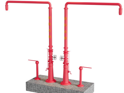 现代给水系统消防设备3d模型 现代给水系统消防设备