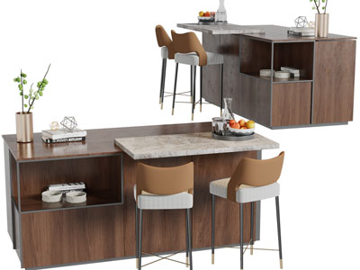 现代实木吧台吧椅