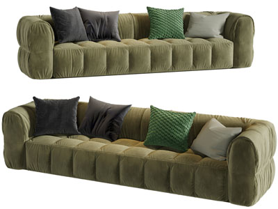 现代布艺多人沙发3d模型 现代布艺多人沙发