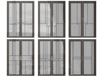新中式双扇推拉门