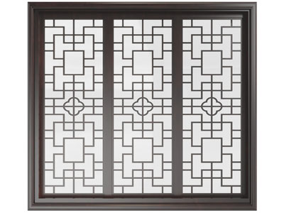 新中式雕花平开窗