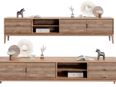 北欧实木加长电视柜