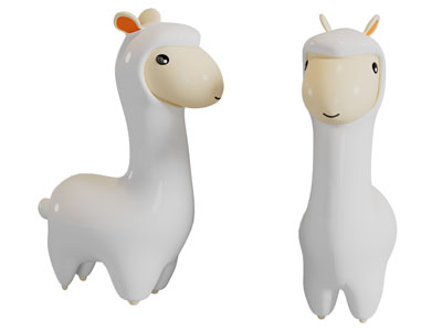 现代儿童玩具羊驼玩偶摆件