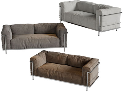 现代金属支架的布艺多人沙发3d模型 现代金属支架的布艺多人沙发