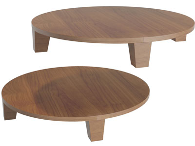 现代圆形实木茶几3d模型 现代圆形实木茶几