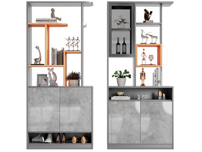 现代高级灰玄关装饰鞋柜