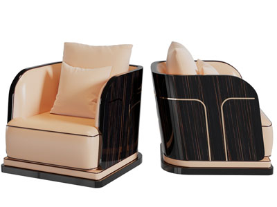 新中式单人沙发