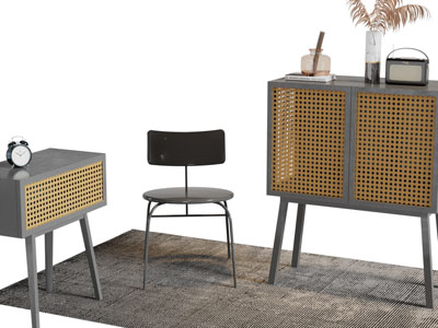 侘寂风玄关柜边柜