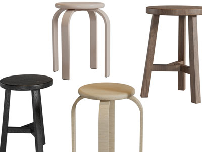 北欧实木圆形凳子