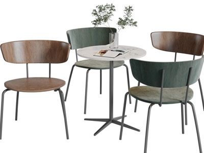 现代休闲椅子边几