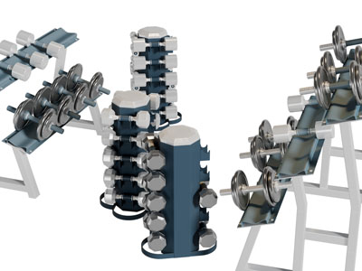 现代健身房哑铃架体育设备3d模型 现代健身房哑铃架体育设备