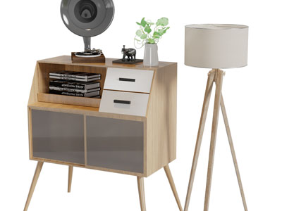 北欧玄关柜边柜落地灯