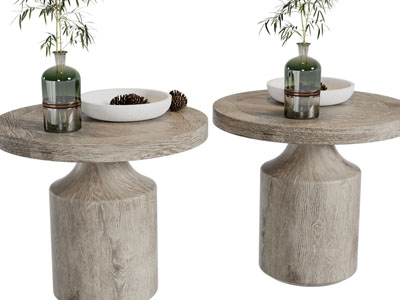 侘寂风茶几边几3d模型 侘寂风茶几边几