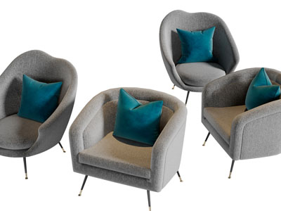 现代布艺单人沙发