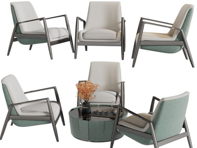 新中式休闲椅子边几