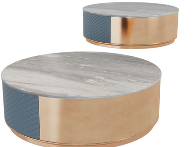 现代轻奢圆形茶几3d模型 现代轻奢圆形茶几