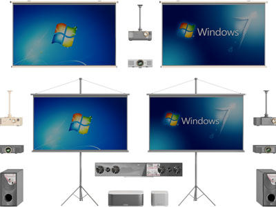 现代多媒体投影幕布音响3d模型 现代多媒体投影幕布音响