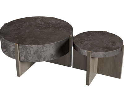 现代圆形茶几边几3d模型 现代圆形茶几边几