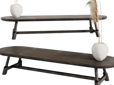 现代椭圆形实木茶几3d模型 现代椭圆形实木茶几