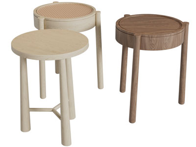 现代圆形实木凳子