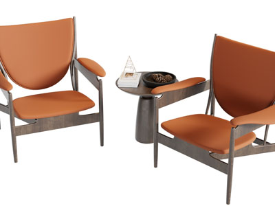 现代休闲椅子边几