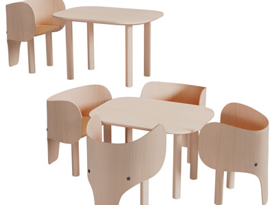 现代卡通儿童桌椅组合