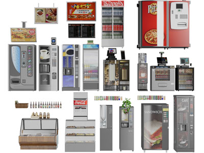 现代自助饮料冷柜商业设备3d模型 现代自助饮料冷柜商业设备