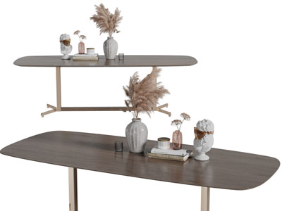 现代椭圆形茶几3d模型 现代椭圆形茶几