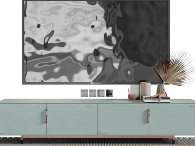 现代电视柜电视机