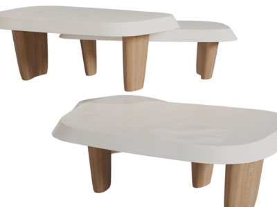 后现代茶几边几3d模型 后现代茶几边几