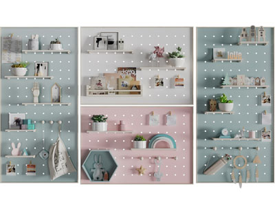 北欧洞洞板墙面收纳挂件