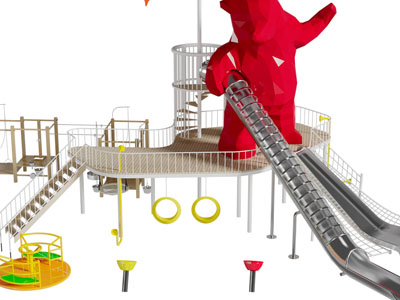 现代大型滑滑梯游乐设备3d模型 现代大型滑滑梯游乐设备