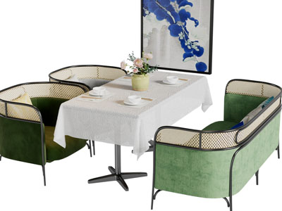 侘寂风餐桌椅组合