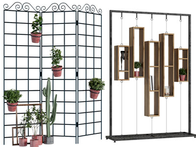 现代金属网屏风