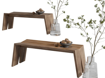 现代实木茶几3d模型 现代实木茶几