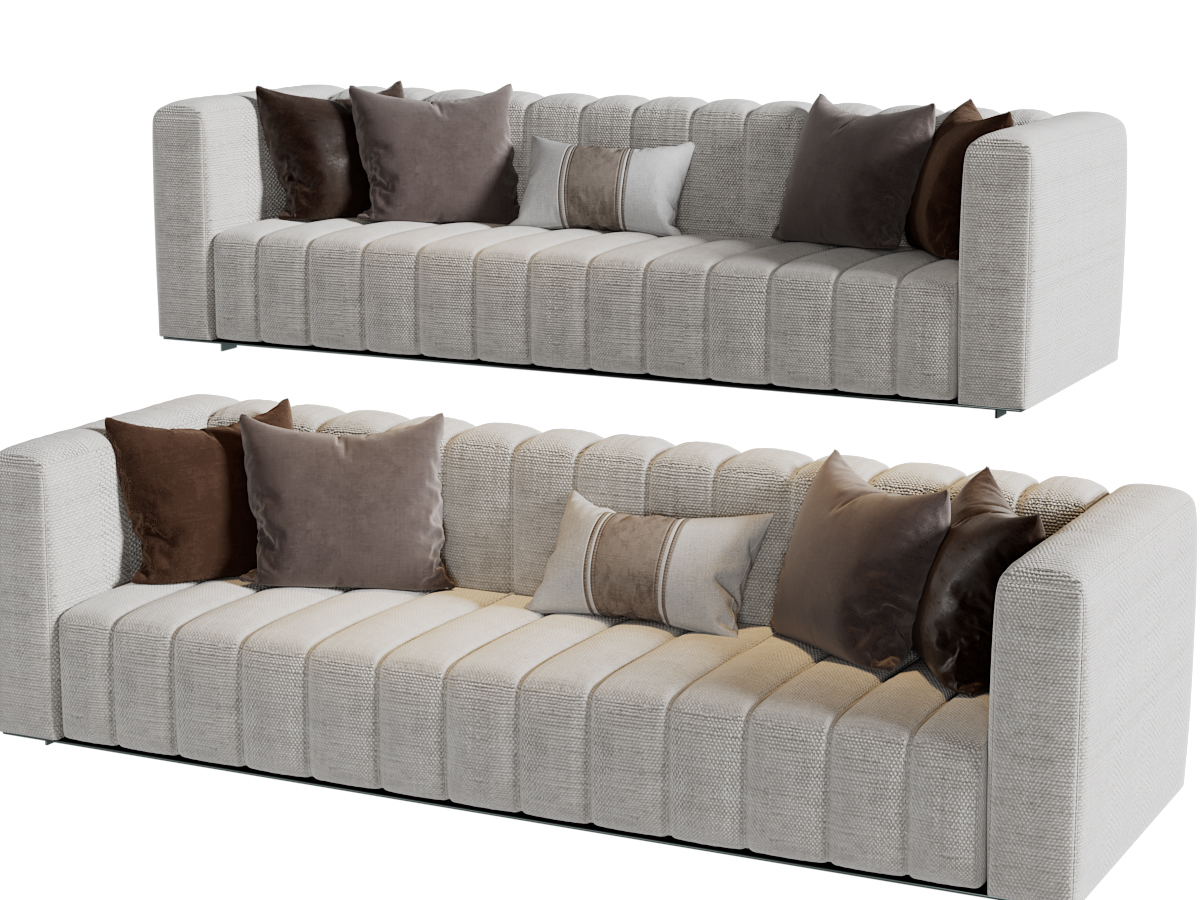 现代布艺多人沙发3d模型 现代布艺多人沙发