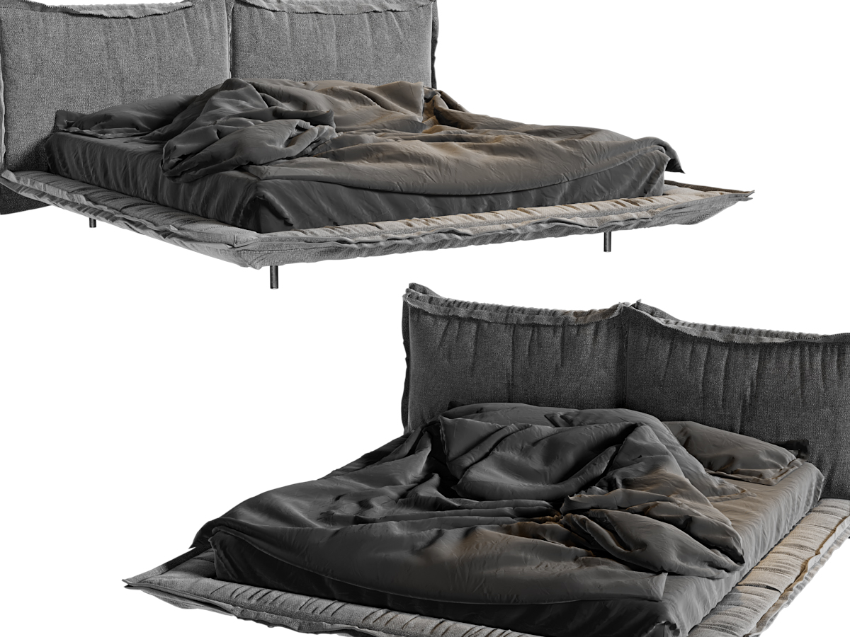 后现代布艺双人床