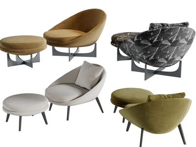 现代休闲椅子脚踏