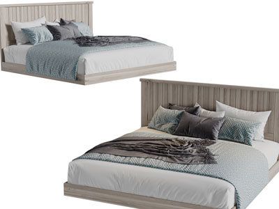 北欧实木双人床