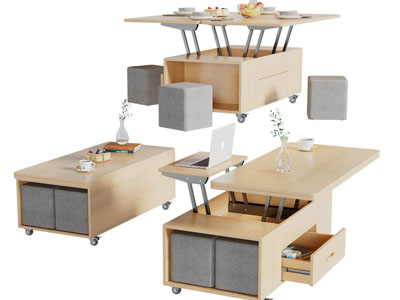 现代多功能茶几3d模型 现代多功能茶几