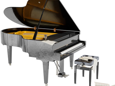 现代三角钢琴3d模型 现代三角钢琴