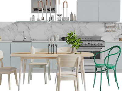 北欧整体橱柜实木餐桌椅组合