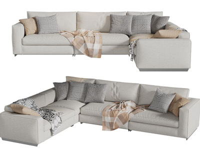 现代布艺转角多人沙发3d模型 现代布艺转角多人沙发